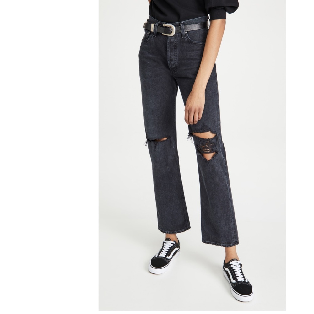 Agolde black ripped jeans